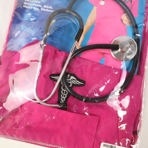 Nurse Scrubs Costume Spirit Pink Size L/XL  12-16 - Picture 8 of 9